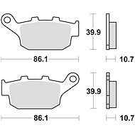 Braking brake pads (semi-metallic compound SM1) (2pcs) M501-122 - Motorbike Brake Pads