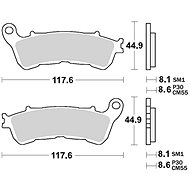 Braking brake pads (semi-metallic compound SM1) (2pcs) M501-188 - Motorbike Brake Pads