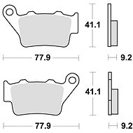 Braking brake pads (semi-metallic compound SM1) (2pcs) M501-144 - Motorbike Brake Pads