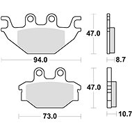Braking brake pads (semi-metallic compound SM1) (2pcs) M501-189 - Motorbike Brake Pads