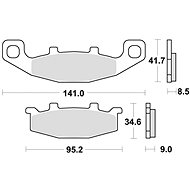 Braking brake pads (semi-metallic compound SM1) (2pcs) M501-117 - Motorbike Brake Pads