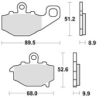Braking brake pads (semi-metallic compound SM1) (2pcs) M501-145 - Motorbike Brake Pads
