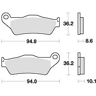 Braking brake pads (semi-metallic compound SM1) (2pcs) M501-153 - Motorbike Brake Pads