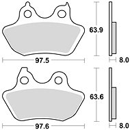Braking brake pads (semi-metallic compound SM1) (2pcs) M501-197 - Motorbike Brake Pads