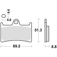 Braking brake pads (semi-metallic compound CM66) (2pcs) M501-296 - Motorbike Brake Pads