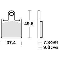 Braking brake pads (semi-metallic compound CM66) (2pcs) M501-303 - Motorbike Brake Pads