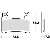Braking brake pads (semi-metallic compound CM66) (2pcs) M501-308 - Motorbike Brake Pads