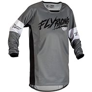 Fly Racing dres Kinetic Khaos, 2023 dětské šedá/černá/bílá YXL - Motocross Jersey