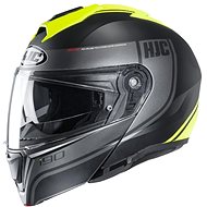 HJC i90 DAVAN MC4HSF yellow road tilt helmet, L - Motorbike Helmet
