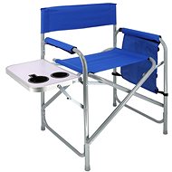 SEFIS Basic camping folding chair with table and cup holder - Colour: Blue - Camping Armchair