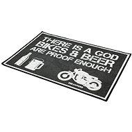 OXFORD door mat THERE IS A GOD grey/white, size 90 x 60 cm - Doormat