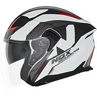 NOX N130 Klint 2024, bílá, černá, červená, velikost M - Motorbike Helmet