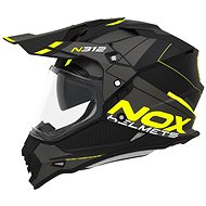 NOX N312 Drone 2024, matte black, yellow, size M - Motorbike Helmet