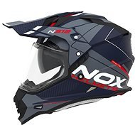 NOX N312 Drone 2024, tmavě modrá matná, červená, velikost 2XL - Motorbike Helmet