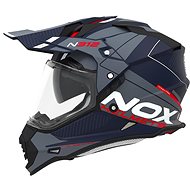 NOX N312 Drone 2024, dark blue matte, red, size M - Motorbike Helmet