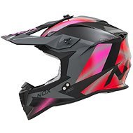 NOX N633 2024, neon růžová, červená, šedá, velikost M - Motorbike Helmet