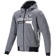 ALPINESTARS CHROME IGNITION HOODIES, grey/white/black/red, 2024, sized 2024. L - Motorcycle Jacket