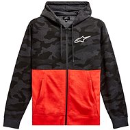 ALPINESTARS Camo Block Hoodie, grey camo/red fluo, size L - Sweatshirt
