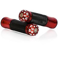 MOTION STUFF handles with premium metal parts red - Motorbike Grips