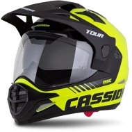 CASSIDA Sisak Tour 2,0 Dual, sárga fluo/fekete/fekete matt 2025, méret L - Motoros sisak