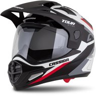 CASSIDA Helmet Tour 2,0 X-tra white/red/black/black matt visor 2025, size 2025 S - Motorbike Helmet