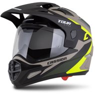 CASSIDA Sisak Tour 2,0 X-tra, homok matt/sárga fluo/zöld/fekete 2025, méret XS - Motoros sisak