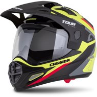 CASSIDA Helmet Tour 2,0 X-tra yellow fluo/black/red/gray/black matt visor 2025, size 2.0 x 2.0. XS - Motorbike Helmet