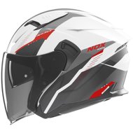 NOX Helmet N130 Myst 2025 white, black, red, size 2.5 mm M - Motorbike Helmet