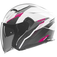 NOX Helmet N130 Myst 2025 white, black, pink - Motorbike Helmet