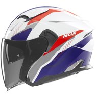 NOX Helmet N130 Myst 2025 white, blue, red, size 2.5 mm L - Motorbike Helmet