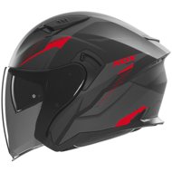 NOX Helmet N130 Myst 2025 black matt, red, size 2.5 mm M - Motorbike Helmet
