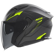 NOX Helmet N130 Myst 2025 black matt, yellow fluo, size 4.5 mm, w/o helmet. S - Motorbike Helmet