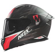 NOX Helmet N401 Crower 2025 black matt, red, size 2.5 mm, w. S - Motorbike Helmet