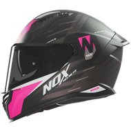 NOX Helmet N401 Crower 2025 black matt, pink, size 2.5 mm, w. S - Motorbike Helmet