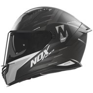 NOX Helmet N401 Crower 2025 black matt, silver, size 2XL - Motorbike Helmet