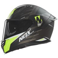 NOX Helmet N401 Crower 2025 black matt, yellow fluo, size 4.5 mm. XL - Motorbike Helmet