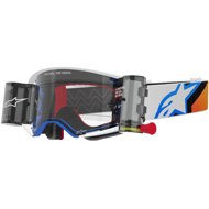 ALPINESTARS SUPERTECH CORP ROLL-OFF WIDE VISION 2025, blue/orange, clear plexi - Motorcycle Glasses
