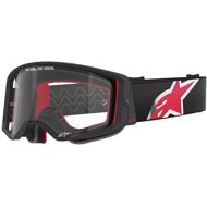ALPINESTARS brýle SUPERTECH CORP 2025, černá/červená, čiré plexi - Motorcycle Glasses