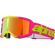 ALPINESTARS VISION 5 WORDMARK 2025 goggles, pink/yellow fluo, mirrored red plexi - Motorcycle Glasses