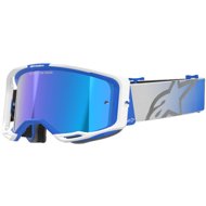 ALPINESTARS VISION 8 CORP 2025 goggles, blue/white, mirrored blue plexi - Motorcycle Glasses