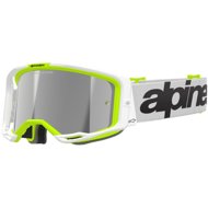 ALPINESTARS VISION 8 WORDMARK 2025 goggles, white/yellow fluo, mirrored silver plexi - Motorcycle Glasses
