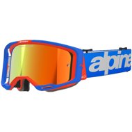 ALPINESTARS VISION 8 WORDMARK 2025 goggles, blue/orange, mirrored red plexi - Motorcycle Glasses