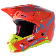 ALPINESTARS Helmet S-M5 ACTION, 2023, orange/yellow fluo/light blue - Motorbike Helmet