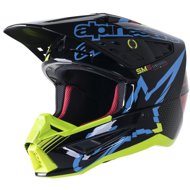 ALPINESTARS Helmet S-M5 ACTION, 2023, yellow fluo/black/blue/dark red, size 2023, size 5.5 mm, with  - Motorbike Helmet