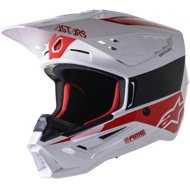 ALPINESTARS Helmet S-M5 BOND, 2023, white/red gloss - Motorbike Helmet