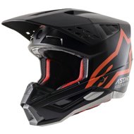 ALPINESTARS Helmet S-M5 COMPASS, 2023, matt black/orange fluo, size 2023. S - Motorbike Helmet