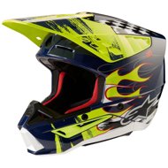 ALPINESTARS Helmet S-M5 RASH, 2025, dark blue/yellow fluo, size 2025, with a helmet. L - Motorbike Helmet