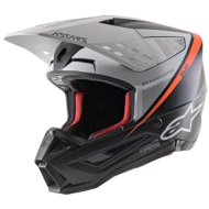 ALPINESTARS Helmet S-M5 RAYON, 2023, black/white/orange fluo/matte, size 2XL - Motorbike Helmet