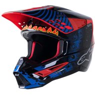 ALPINESTARS Helmet S-M5 SOLAR FLARE, 2023, black/blue/fluo red/yellow fluo, size 2023, size 5.5 mm,  - Motorbike Helmet