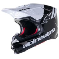 ALPINESTARS Helmet SUPERTECH S-M8 RADIUM 2, 2023, black/white - Motorbike Helmet